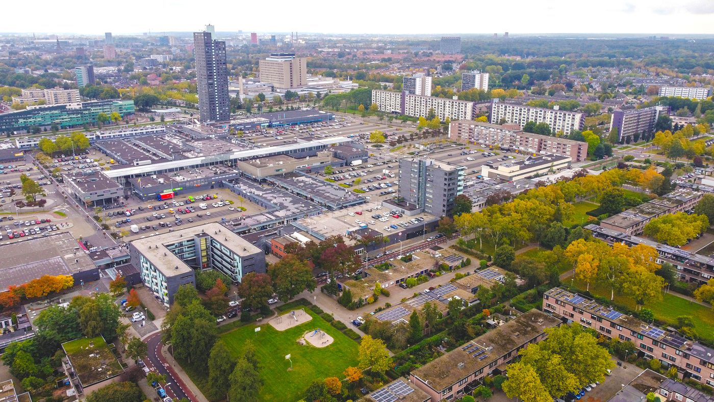 Luchtfoto van Eindhoven, werkgebied van MB Administraties
